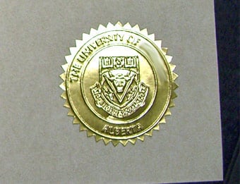 University of Calgary Emblem - Fake Diploma Sample from Canada